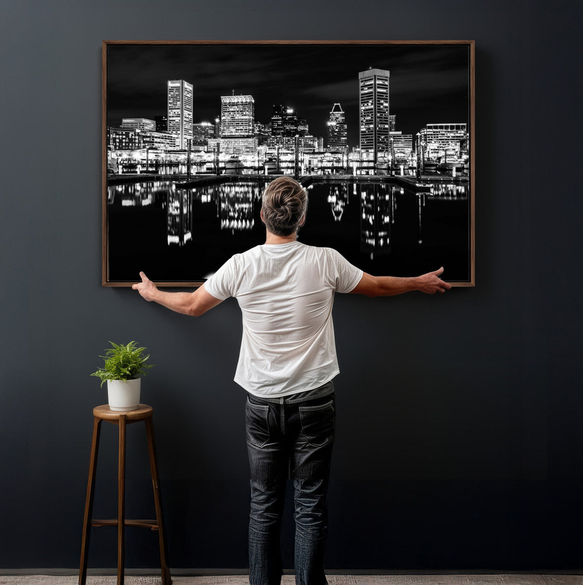 Baltimore Skyline Wall Art Canvas Print, Baltimore Downtown