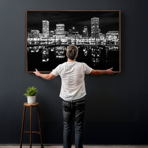 Baltimore Skyline Wall Art Canvas Print, Baltimore Downtown
