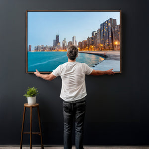 Chicago Wall Art Canvas Print, Chicago City Downtown Night