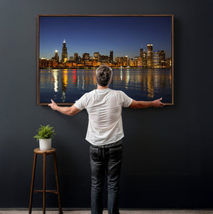 Chicago Wall Art Canvas Print - Chicago City Downtown Night