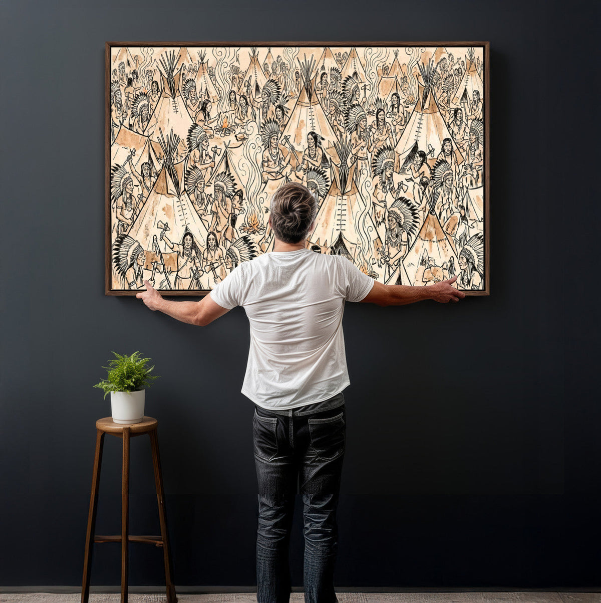 Native American Indian Wall Art Canvas Print - Abstract
