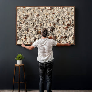 Abstract Longhorn Wall Art Canvas Print - Farm Animal