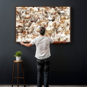 Farmhouse Bighorn Sheep Wall Art Canvas Print - Abstract