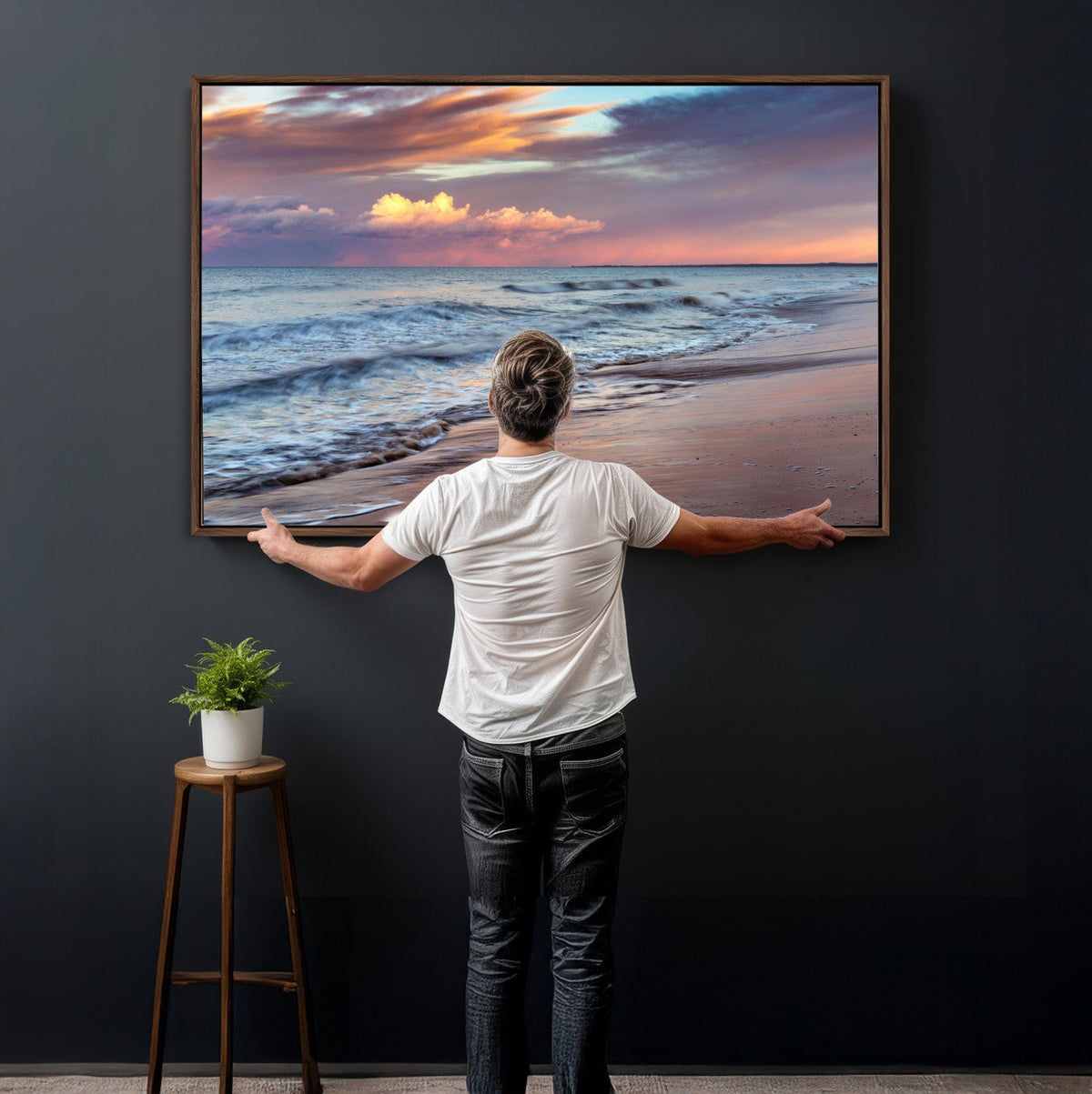 Ocean Sunset Wall Art Canvas Print – Coastal Beach