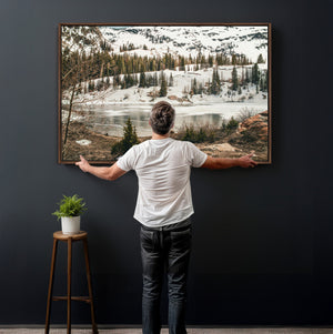 Snowy Mountain Landscape Wall Art Canvas Print, Alpine Pine