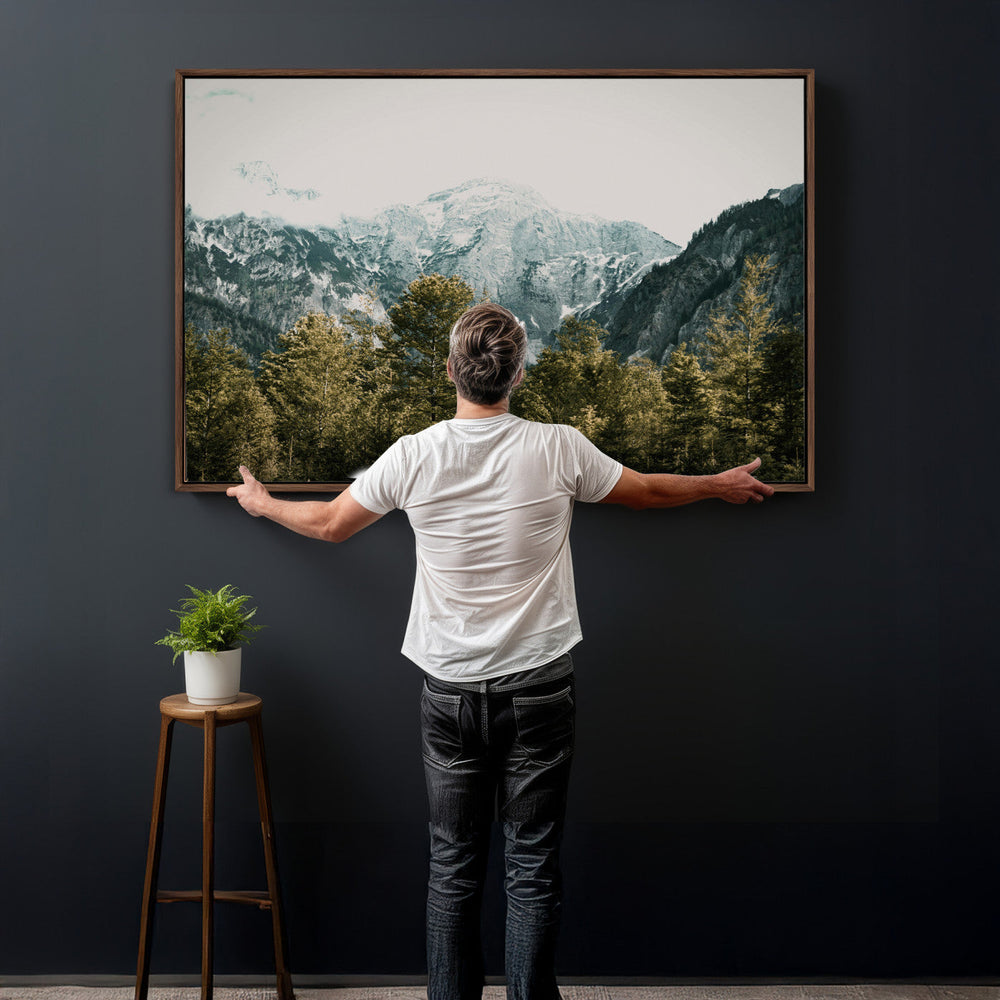 Mountain Forest Wall Art Canvas Print, Alpine Landscape