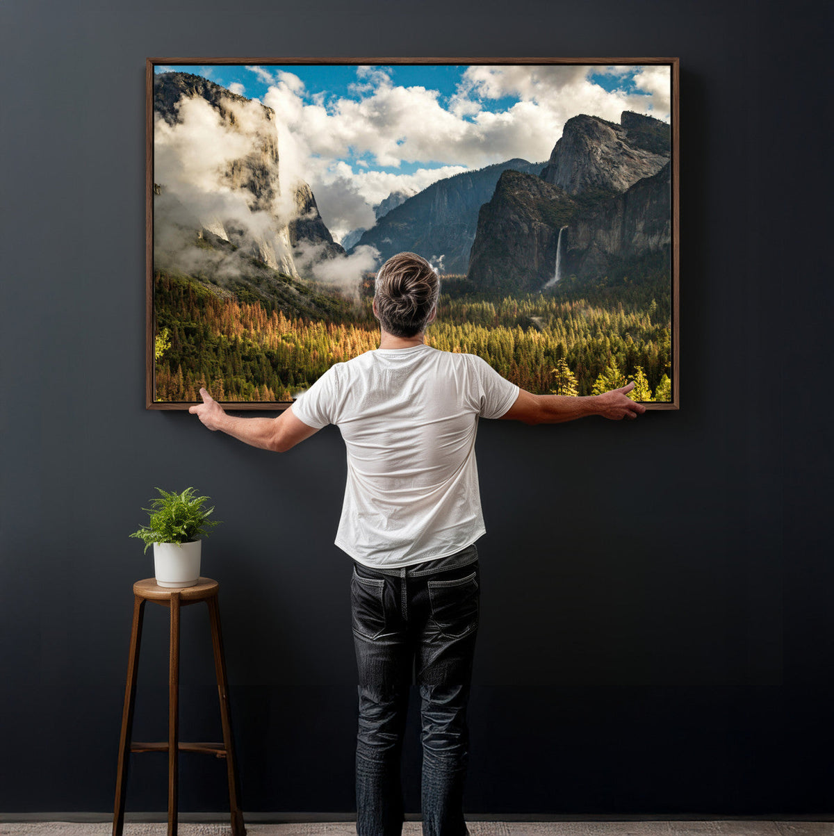 Yosemite Valley River Wall Art Canvas Print