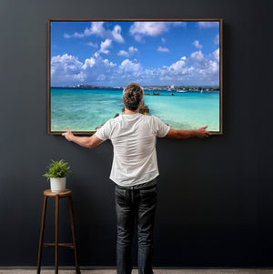 Caribbean Ocean Pier Seascape Wall Art Canvas Print,