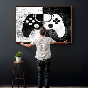 Abstract Gaming Controller Wall Art Canvas Print