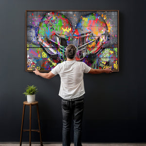 Graffiti Football Helmets Wall Art Canvas Print, Urban