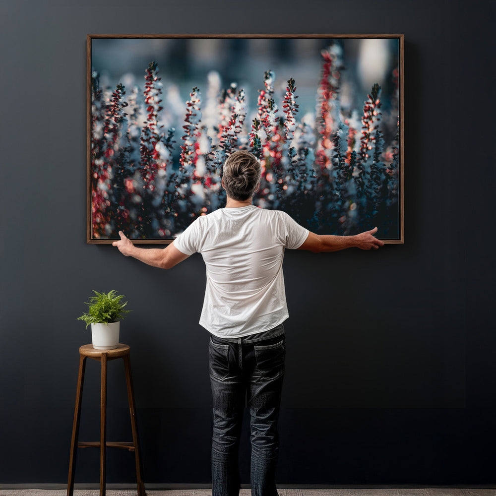 Winter Heather Wall Art Canvas Print, Frosted Floral Nature