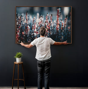 Winter Heather Wall Art Canvas Print, Frosted Floral Nature