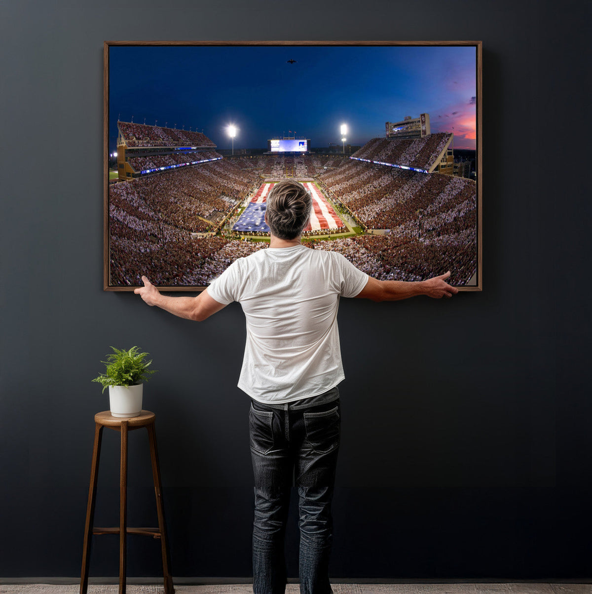 Oklahoma Sooners Memorial Stadium Wall Art Canvas Print,