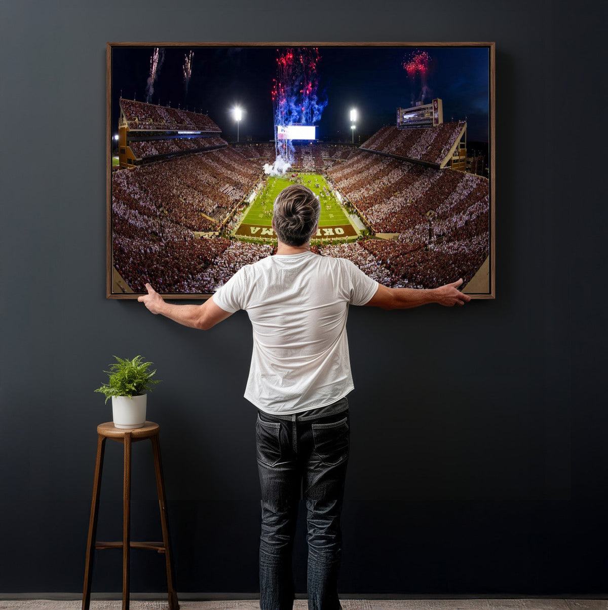 Oklahoma Memorial Stadium Wall Art Canvas Print – Oklahoma