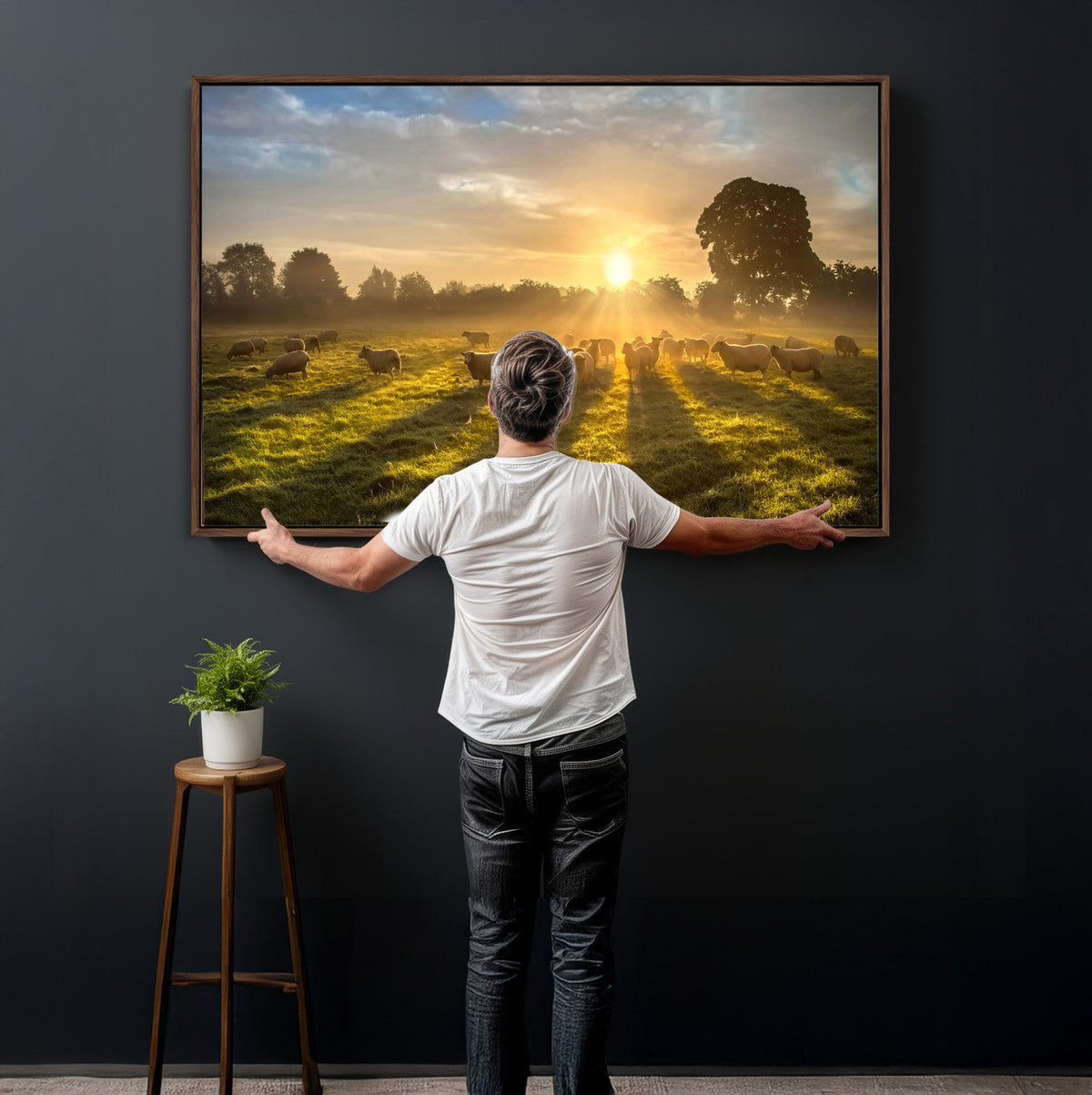 Sheep Wall Art Canvas Print – Rural Farm Animal Artwork