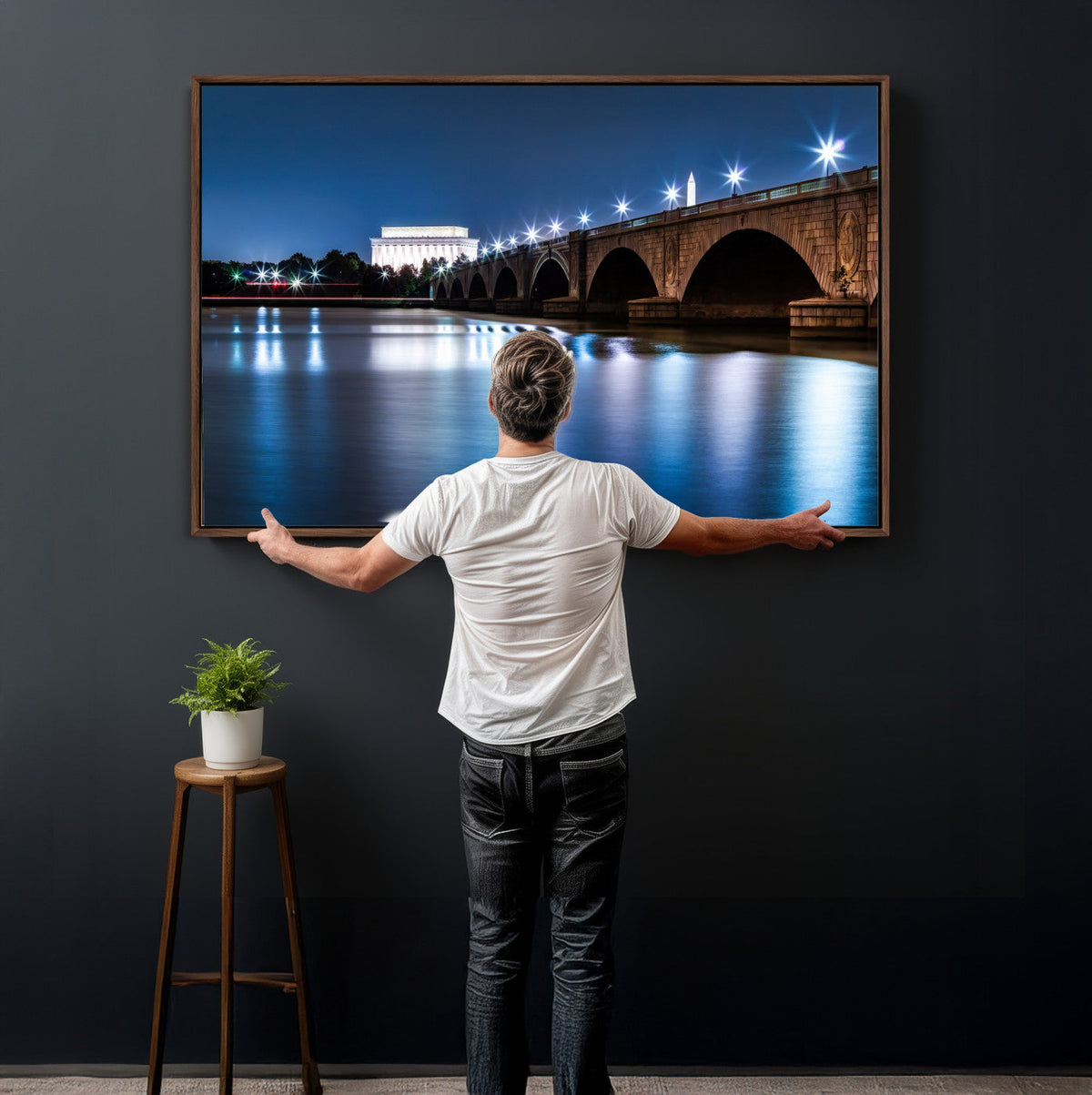 Washington DC Wall Art Canvas Print – Lincoln Memorial Night