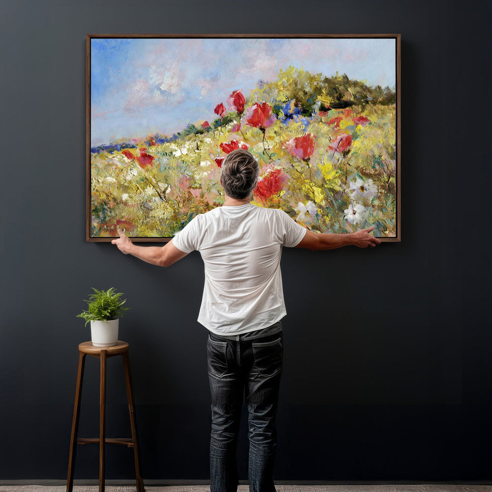 Abstract Mountain Landscape Wall Art Canvas Print – Textured