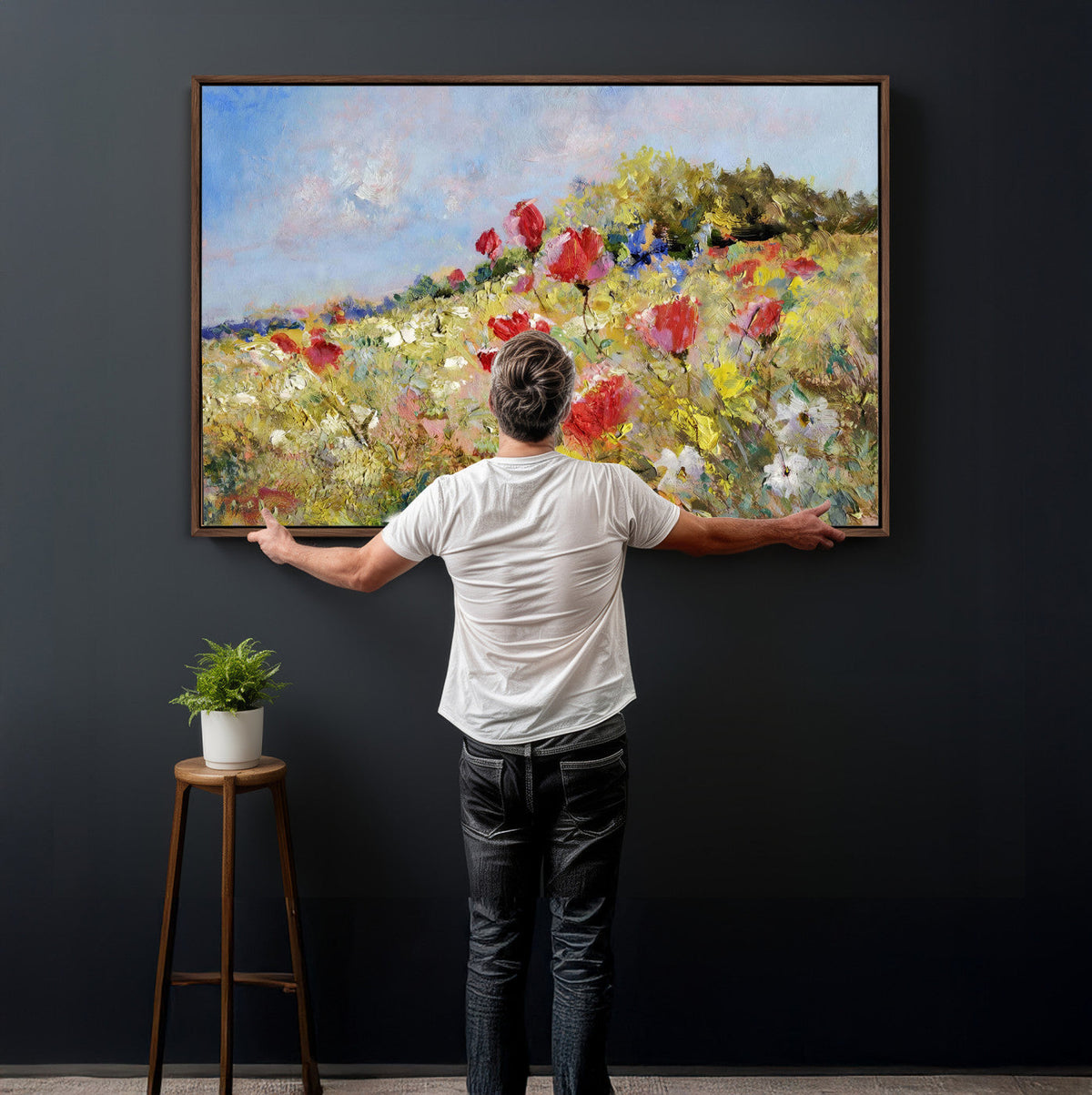 Abstract Mountain Landscape Wall Art Canvas Print – Textured