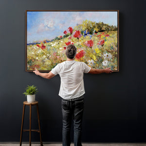 Abstract Mountain Landscape Wall Art Canvas Print – Textured