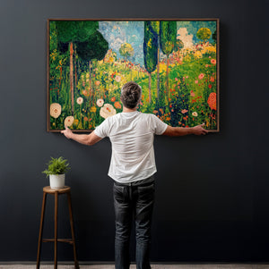 Gustav Klimt Boho Mountain Landscape Large Wall Art,