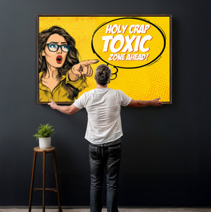Pop Art Print Bathroom Sign Wall Art Canvas Print — Funny