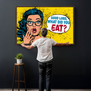 Pop Art Print Bathroom Sign Wall Art Canvas Print — Funny