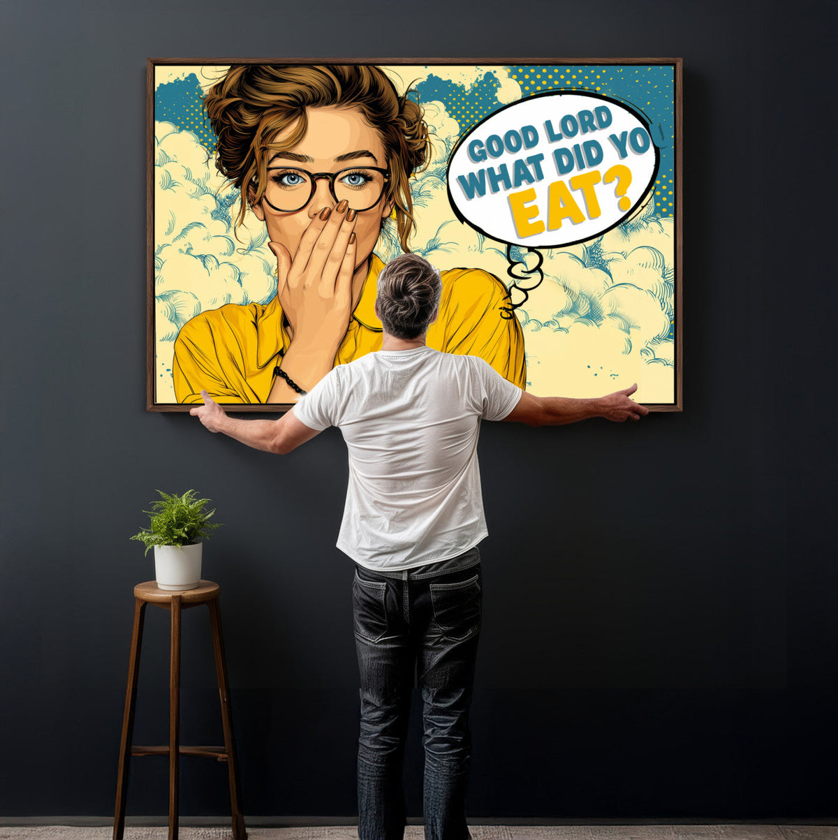 Pop Art Print Bathroom Sign Wall Art Canvas Print — Funny