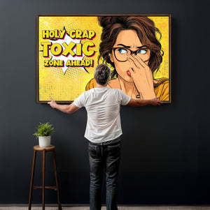 Pop Art Print Bathroom Sign Wall Art Canvas Print — Funny