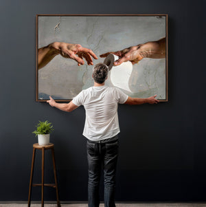 Funny Bathroom Wall Art Canvas, Creation of Toilet Paper
