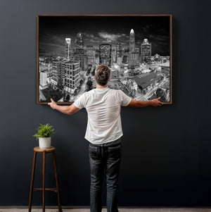 Charlotte Skyline Canvas Wall Art Print – North Carolina Cityscape Photography Print