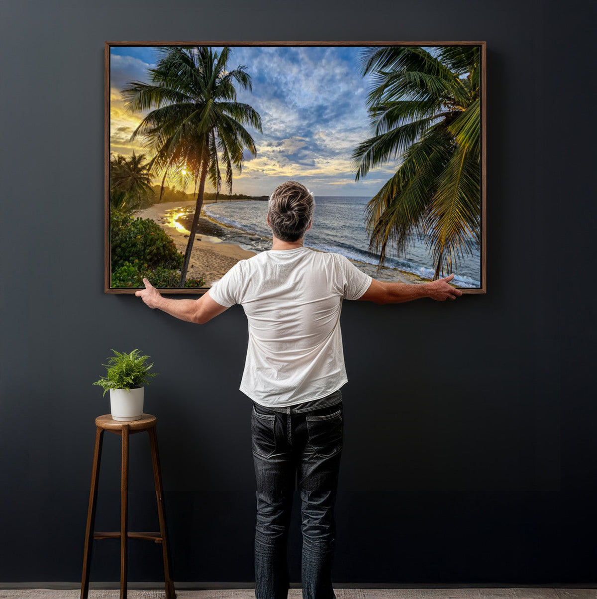 Mar Chiquita Beach Puerto Rico Canvas Wall Art, Manati Caribbean Coastal Photography Print, Tropical Ocean Sunset Decor