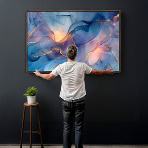 Colorful Abstract Canvas Wall Art Print, Vibrant Popup Color Art Print