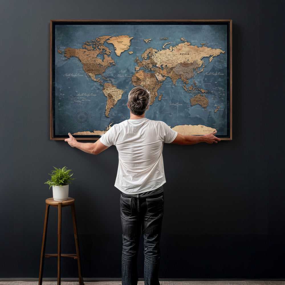 World Map Canvas Wall Art Canvas Print