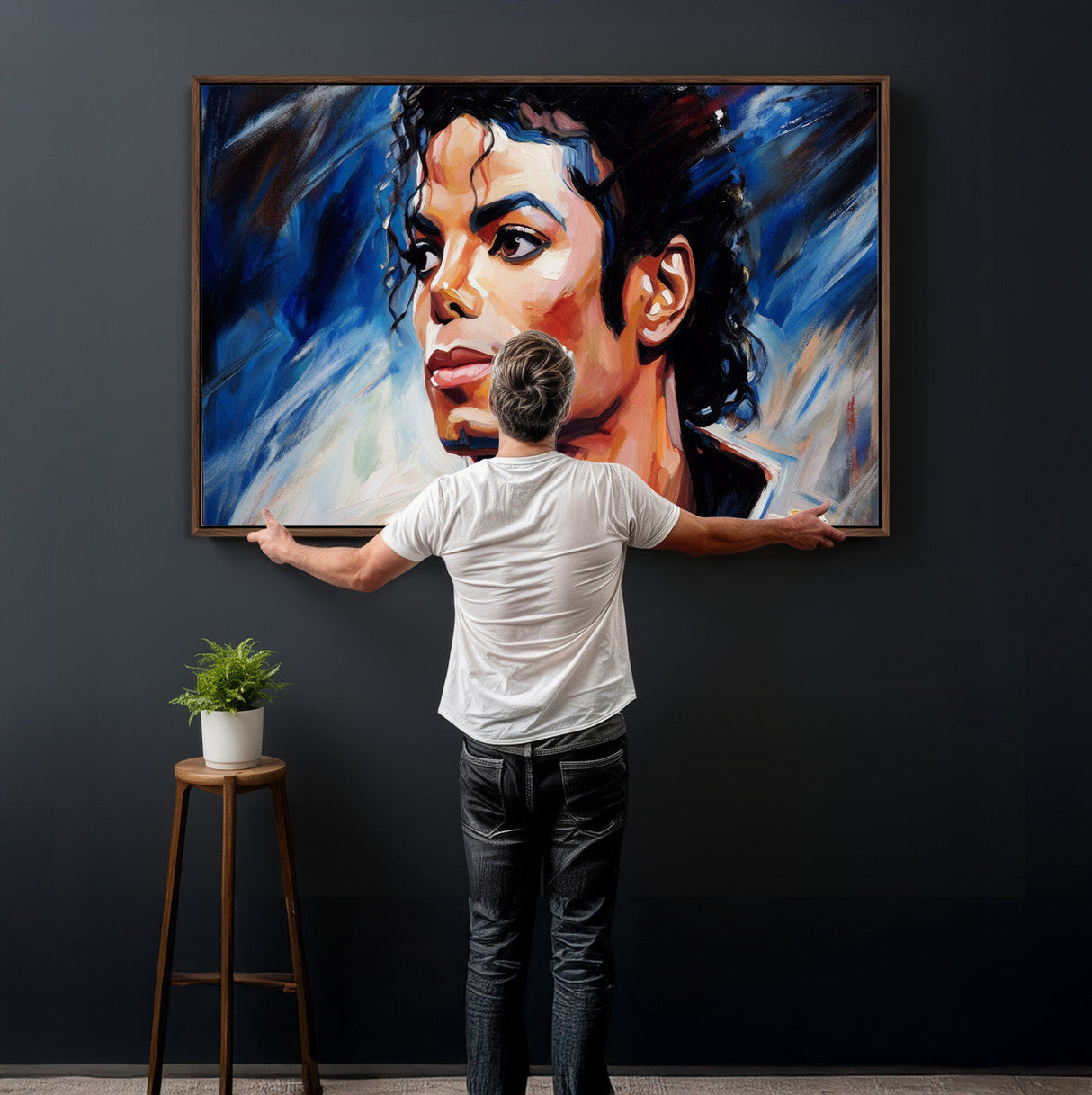 Abstract Michael Jackson Photo Wall Art Canvas Print