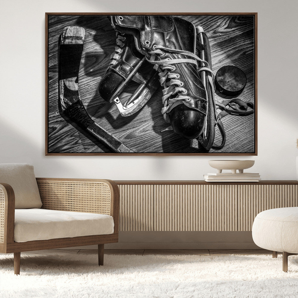 Old Pair of Mens Skates Wall Art Canvas, Men Skates Wall Art