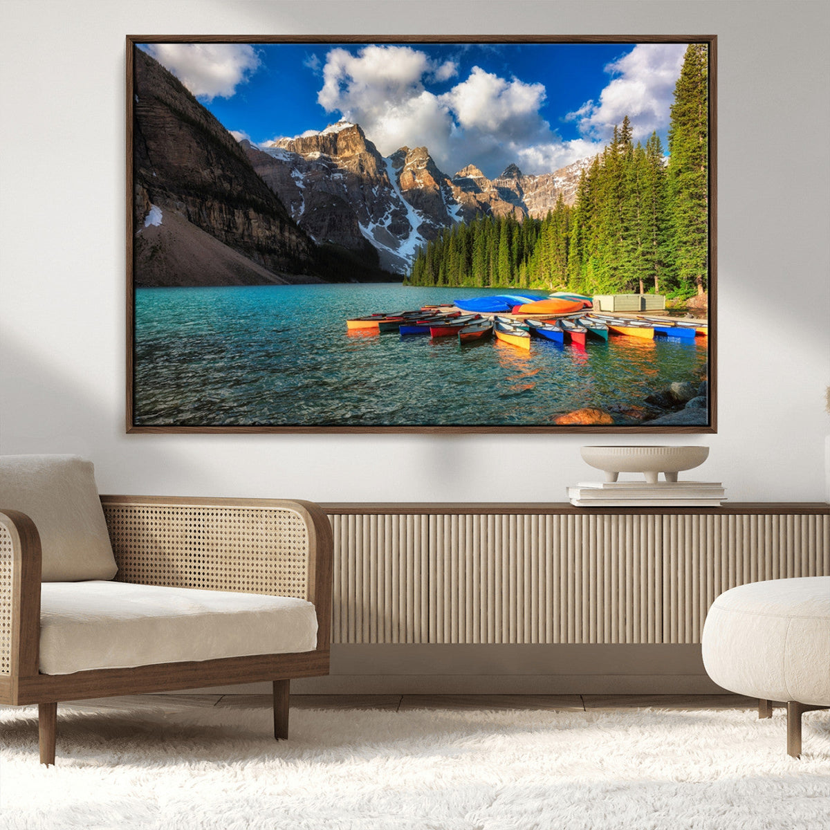 Moraine Lake 3-Panel Wall Art, Majestic Mountain and Lake