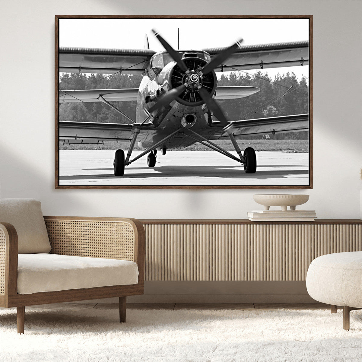Wall Art Old War Plane Canvas Print