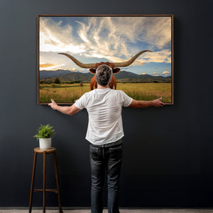 Texas Longhorn Canvas Wall Art – Majestic Triptych Animal