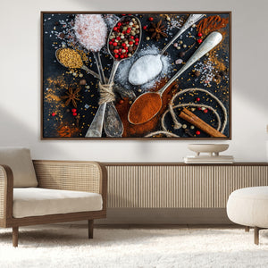 Spices and Seasonings Canvas Wall Art – Colorful Triptych