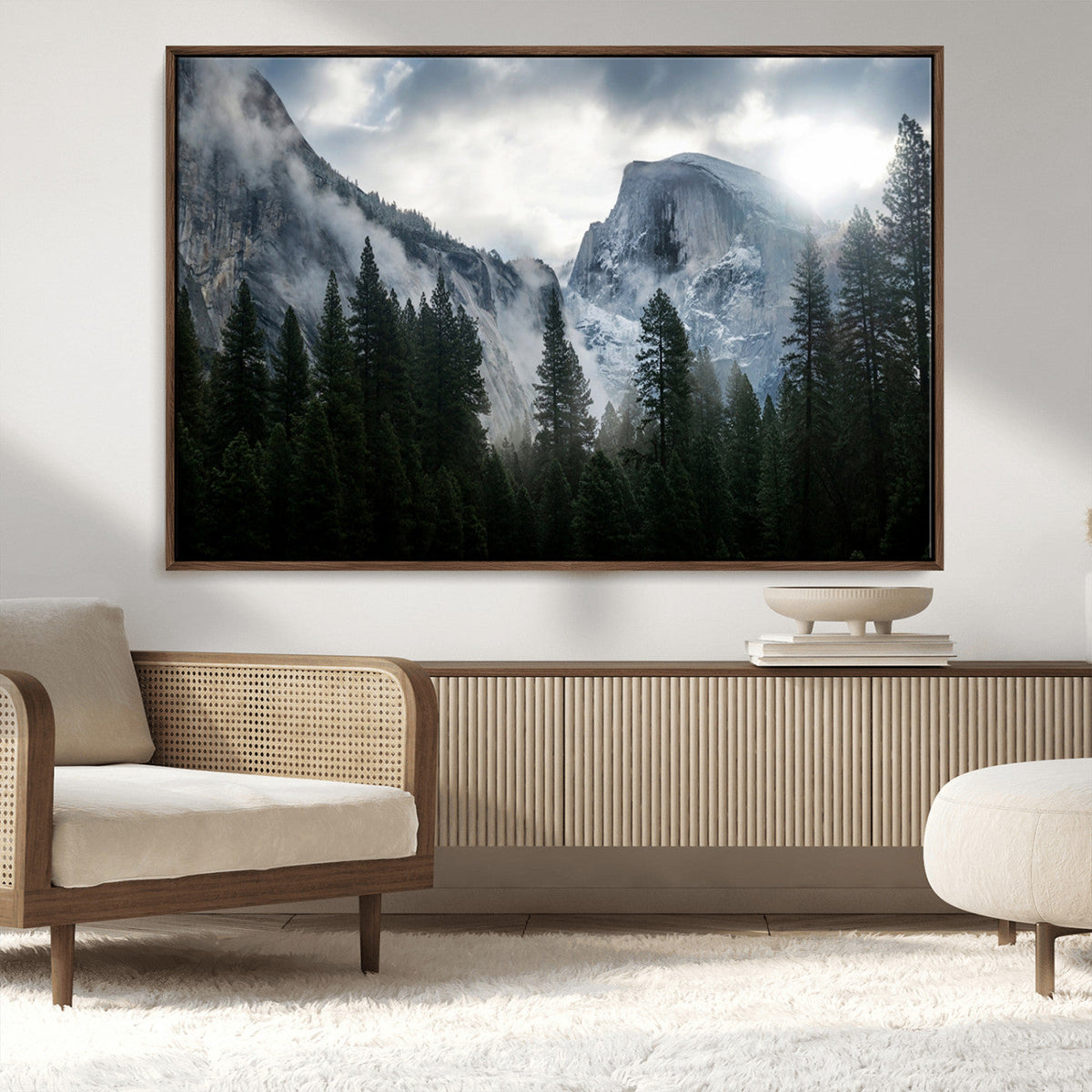Yosemite National Park El Capitan Foggy Mountain Wall Art |