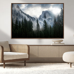 Yosemite National Park El Capitan Foggy Mountain Wall Art |
