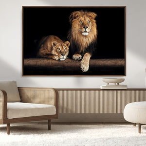 Lion Canvas Wall Art – Majestic Animal Print Artwork for