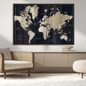 World Map Canvas Print – Detailed Map of the World Wall Art