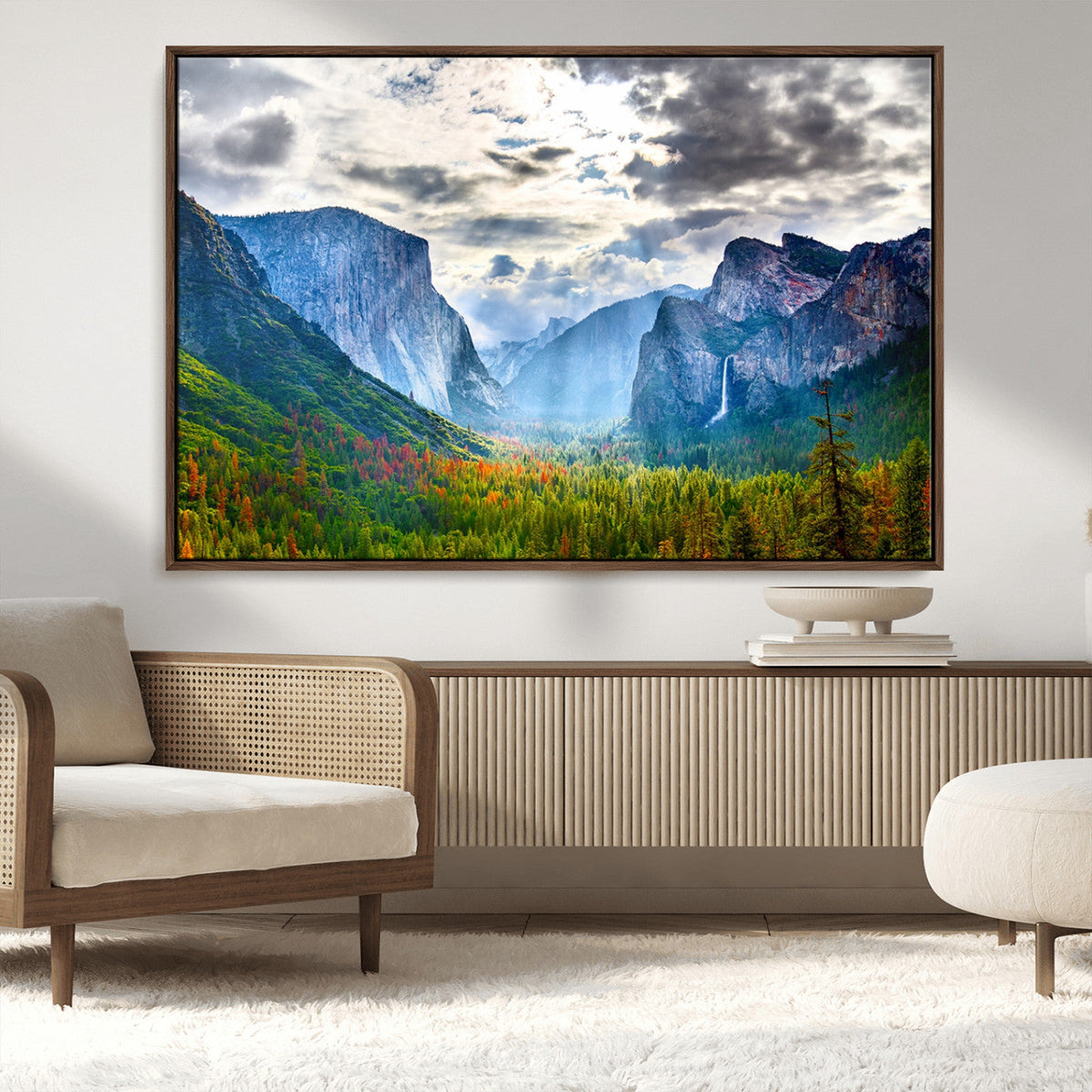Yosemite Park Half Dome 3 Panel Canvas Print | Large Giclée