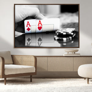 Aces Poker Art Poker Game Wall Art Canvas Print