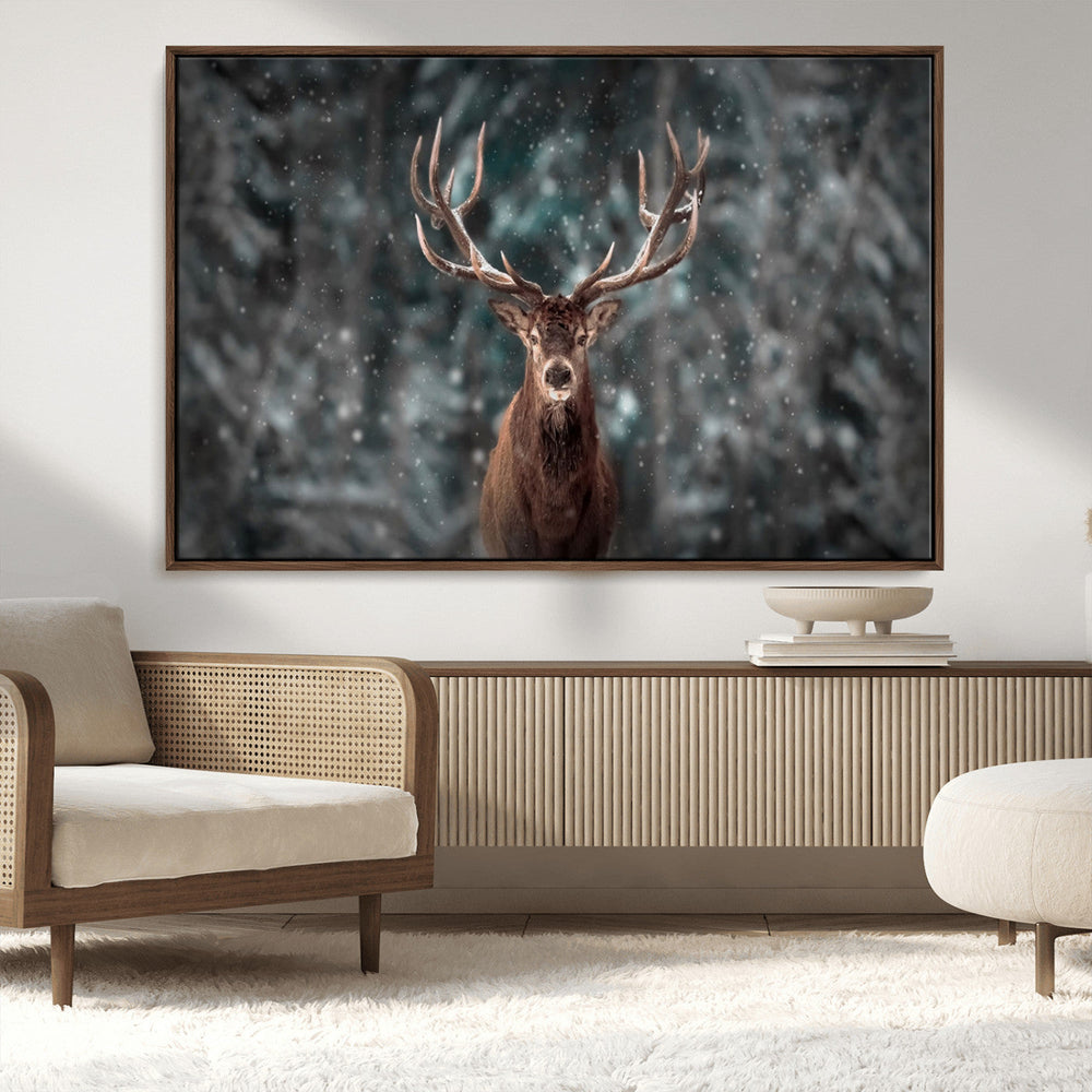 Wall Art Deer Art Animal Canvas, Framed Wall Art Deer Canvas