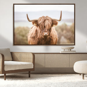Scottish Serene Highland Cow Canvas Wall Art – Serene