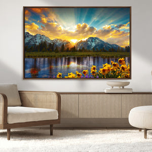 Grand Teton Park Sunrise Wall Art – Vibrant Landscape Canvas