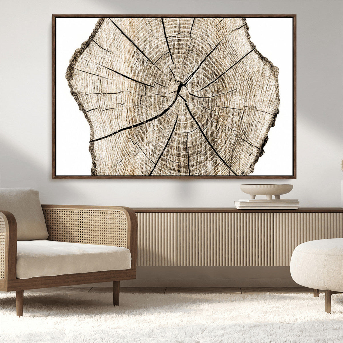 Abstract Wood Tree Ring Wall Art - Ready to Hang Minimalist