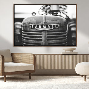 Vintage Farmall Tractor Wall Art Canvas Print, Rustic